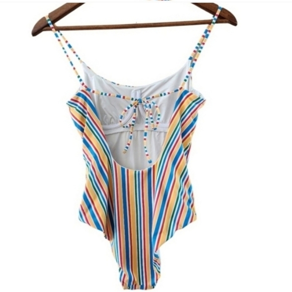 Onia Gabriella Swimsuit Womens Size Small One Peace Rainbow Striped High Cut - Picture 5 of 12